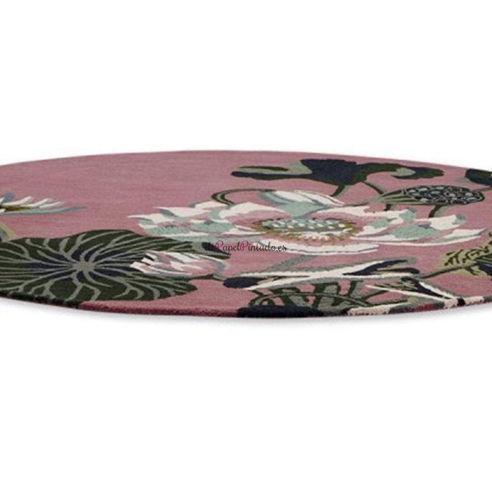 Alfombra WEDGWOOD LANA Y VISCOSA WATERLILY ROUND DUSTY ROSE 150-2